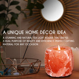 Himalayan Pink Salt Tea Light Holder by Pride of India – Salt Candle Holder – Room Décor