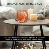 Himalayan Pink Salt Tea Light Holder by Pride of India – Salt Candle Holder – Room Décor