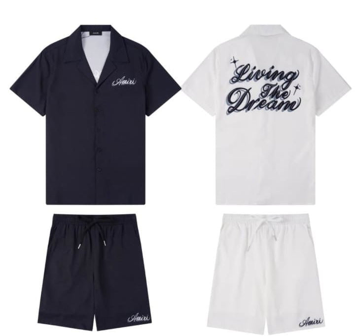 AMIRI BUTTON DOWN SHORT SET