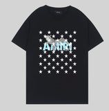 AMIRI BLACK LEOPARD STAR COTTON JERSEY TEE
