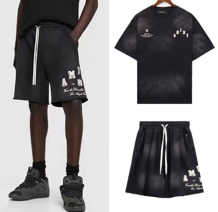 AMIRI STAGGERED LOGO SHORT SET