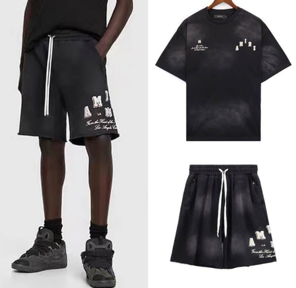 AMIRI STAGGERED LOGO SHORT SET
