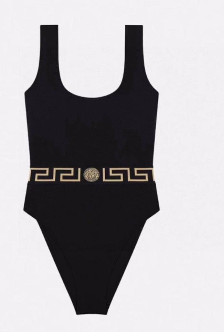 VERSACE GRECA BORDER ONE-PIECE SWIMSUIT