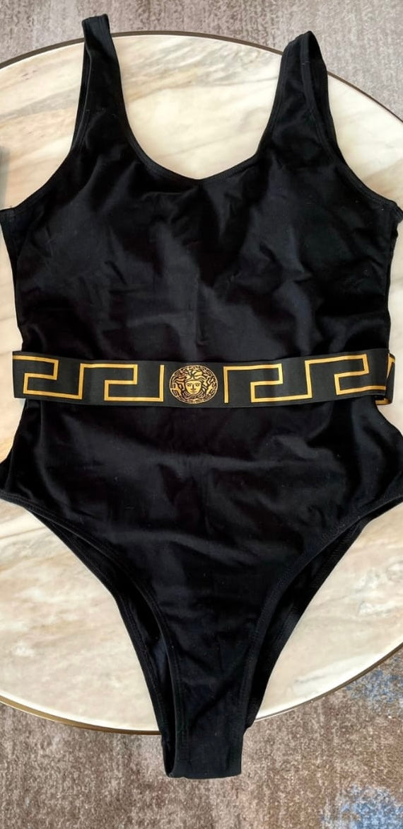 VERSACE GRECA BORDER ONE-PIECE SWIMSUIT