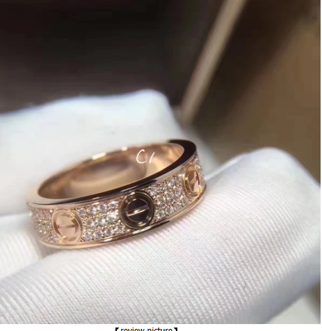 18K ROSE GOLD CARTIER LOVE RING WITH PAVE' DIAMONDS