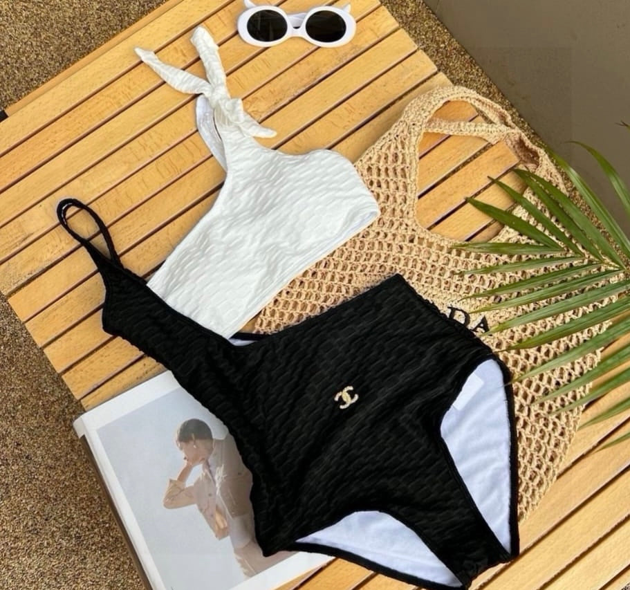 CHANEL TEXTURED SWIMSUIT