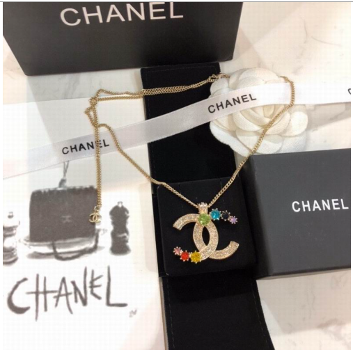 CHANEL CC A195 RUNWAY RAINBOW CRYSTALS NECKLACE