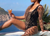 FENDI BROWN LYCRA REVERSIBLE SWIMSUIT