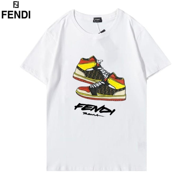 FENDI TEE-SHIRT FEATURING A GRAPHIC OF TWO-STACKED SNEAKER