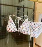LOUIS VUITTON MULTI-COLOR MONOGRAM TRIANGLE BIKINI
