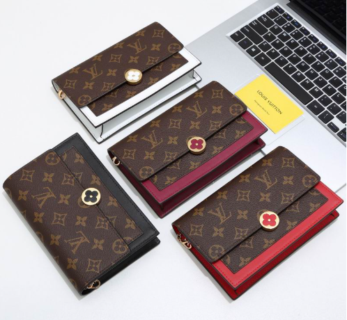 LOUIS VUITTON MONOGRAM CANVAS FLORE CHAIN WALLET
