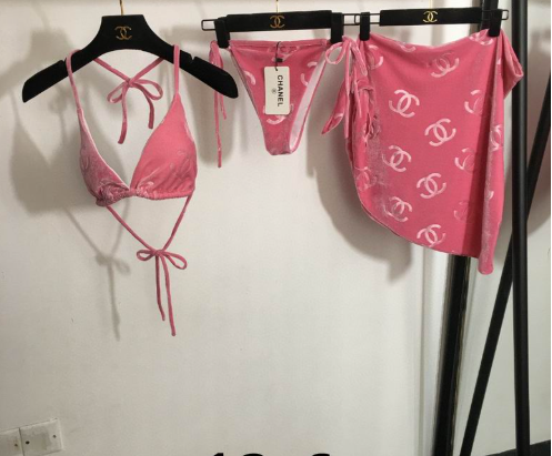 VINTAGE CHANEL BUBBLEGUM PINK STRING BIKINI