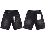 PURPLE LABEL STUDDED DENIM SHORTS