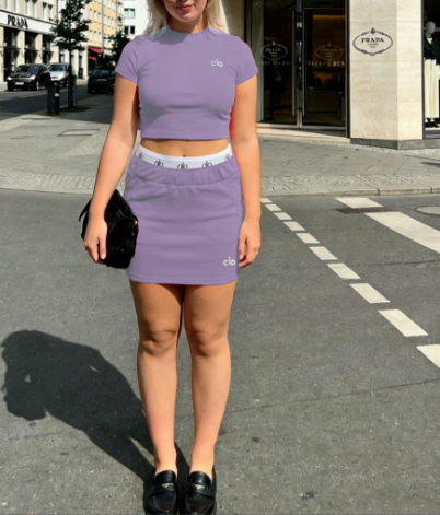 LOVE SET BABY TEE SKIRT SET
