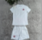 CELINE 2-PIECE WHITE SHORT SET