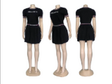 MIU MIU BLACK CROPPED SHIRT AND PLEATED TENNIS SKIRT