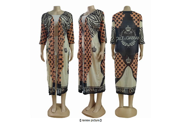DOLCE & GABBANA LOGO AND ANIMAL PRINT ROBE